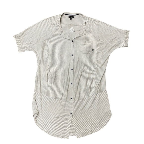 Simply Vera Vera Wang Pajamas Lakeside Lounging Short Sleeve Button Front Pocket - Picture 2 of 8